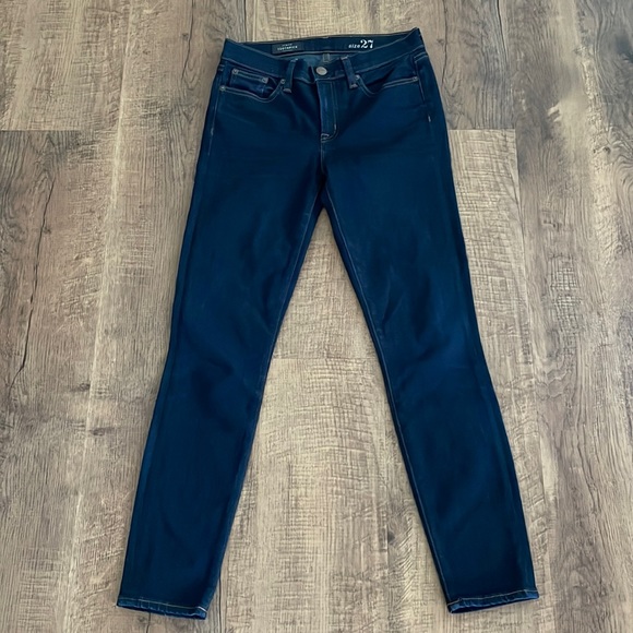 J. Crew Toothpick Jeans Size 27 dark navy blue wash EUC - Picture 1 of 9